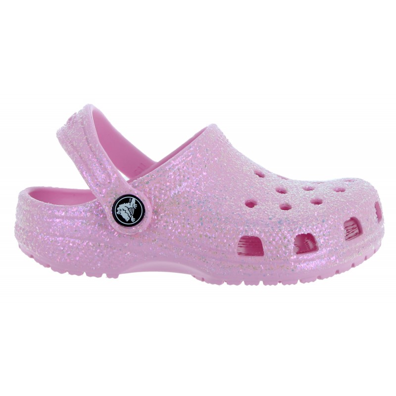 Crocs Kids Classic Glitter Clogs, Flamin